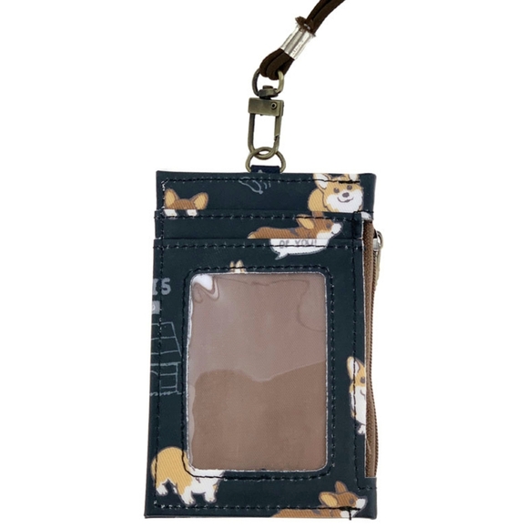 Waterproof Corgi ID Badge Card Holder Coin Purse W/ Stretchy Lanyard - Picture 3 of 9